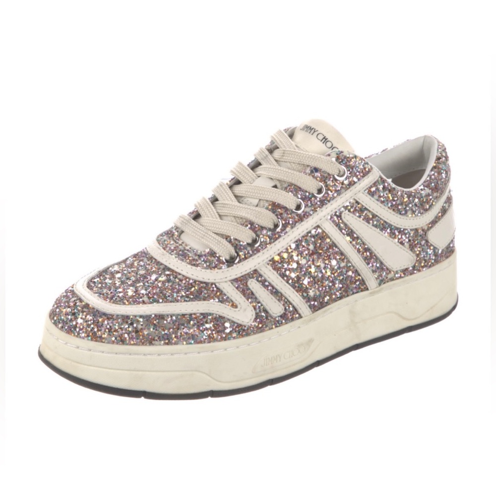 Jimmy Choo Glitter Accent Sneakers size 37